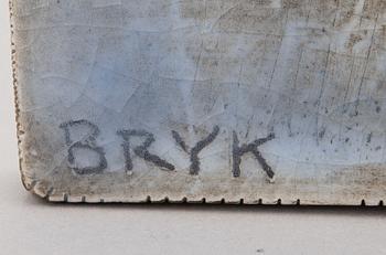 Rut Bryk, A stoneware relief signed Bryk.