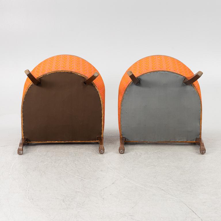 Fåtöljer ett par, empirestil, omkring år 1900.