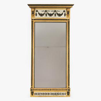 A late Gustavian giltwood mirror attributed to J. Frisk (master in Stockholm 1805-24).