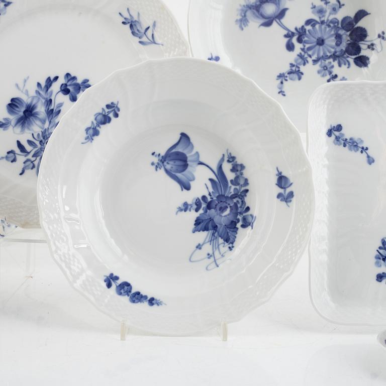 A 73-piece porcelain dinner service, "Blue Flower", Royal Copenhagen, Denmark.