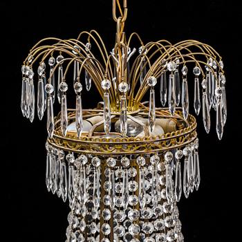 A gustavian style chandeier from the second half of the 20th century.