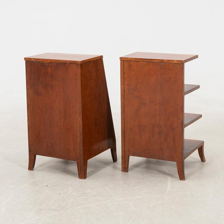 Bedside tables, a pair, first half of the 20th century.