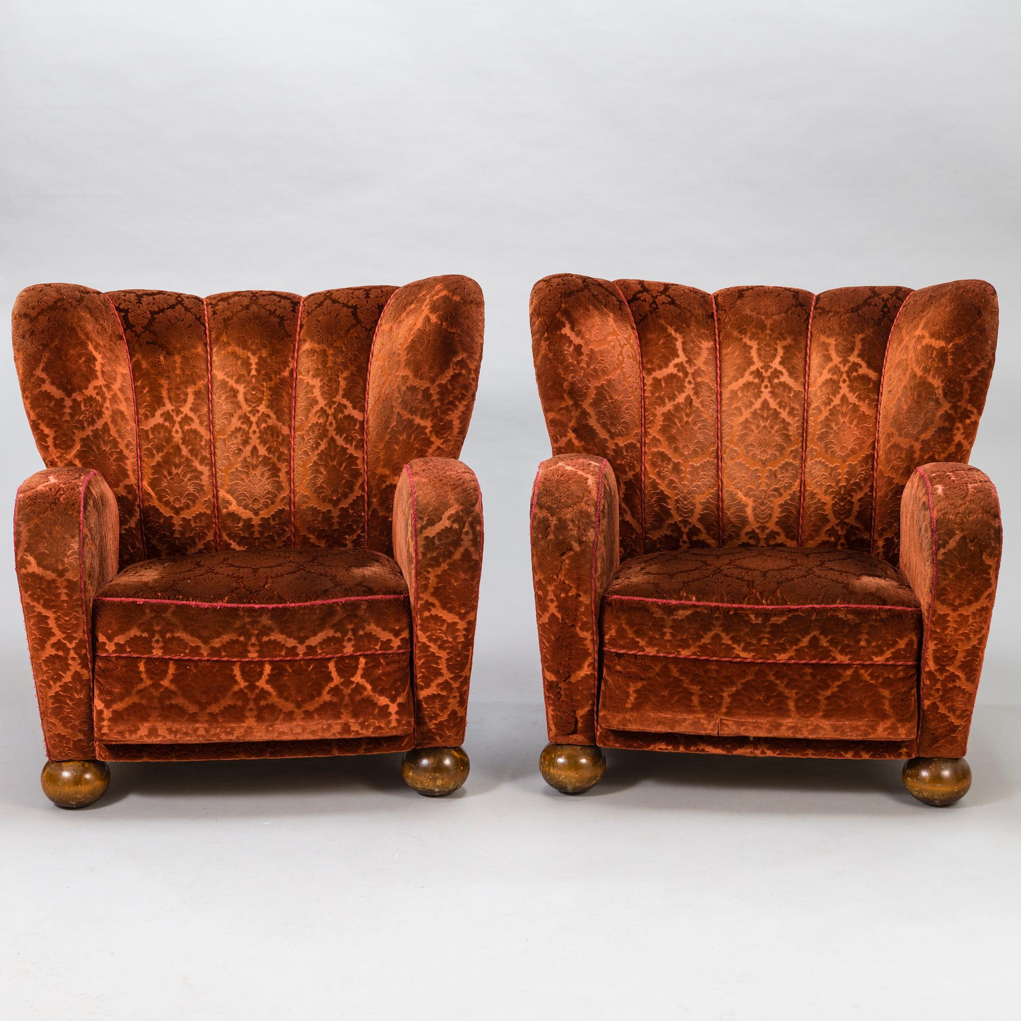 MÄRTA BLOMSTEDT, nojatuolipari, 1900-luvun puoliväli.