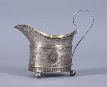 GRÄDDKANNA, silver, Bengt Fredrik Tellander, 1816, Jönköping. 136 gram.