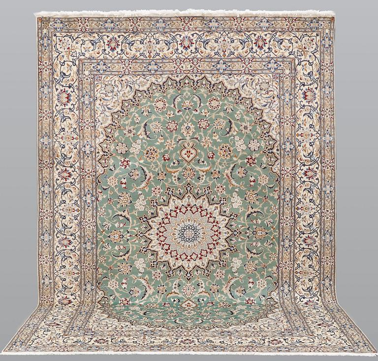 A carpet, Nain, Part Silk, sk 9LAA, 353 x 250 cm.