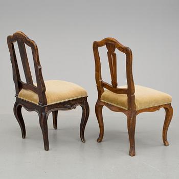 STOLAR, 2 stycken, 1700-tal.