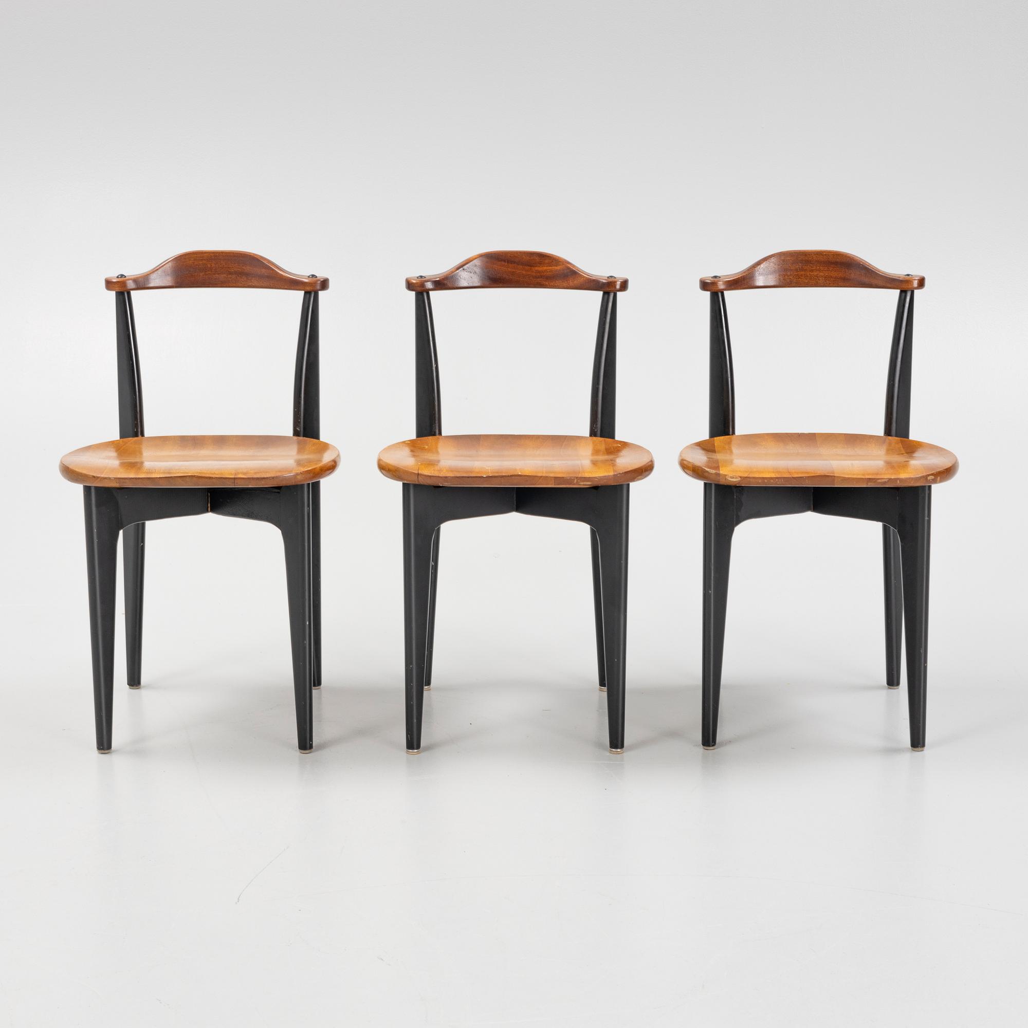 A set of three 'Thema' chairs by Yngve Ekström, mid 20th Century.