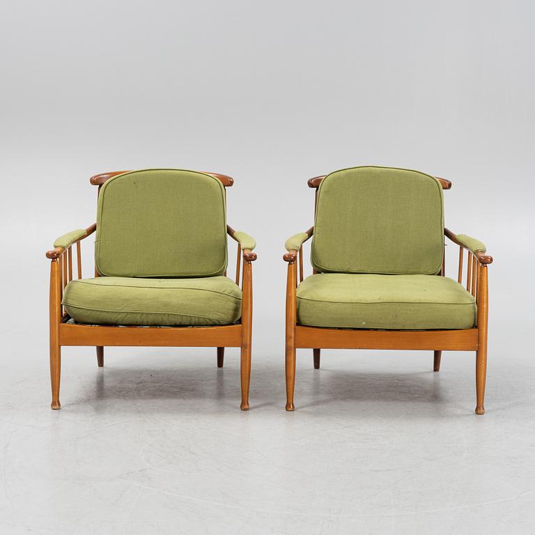 Kerstin Hörlin-Holmqvist, a pair of 'Skrindan' armchairs, OPE, Sweden, second half of the 20th century.