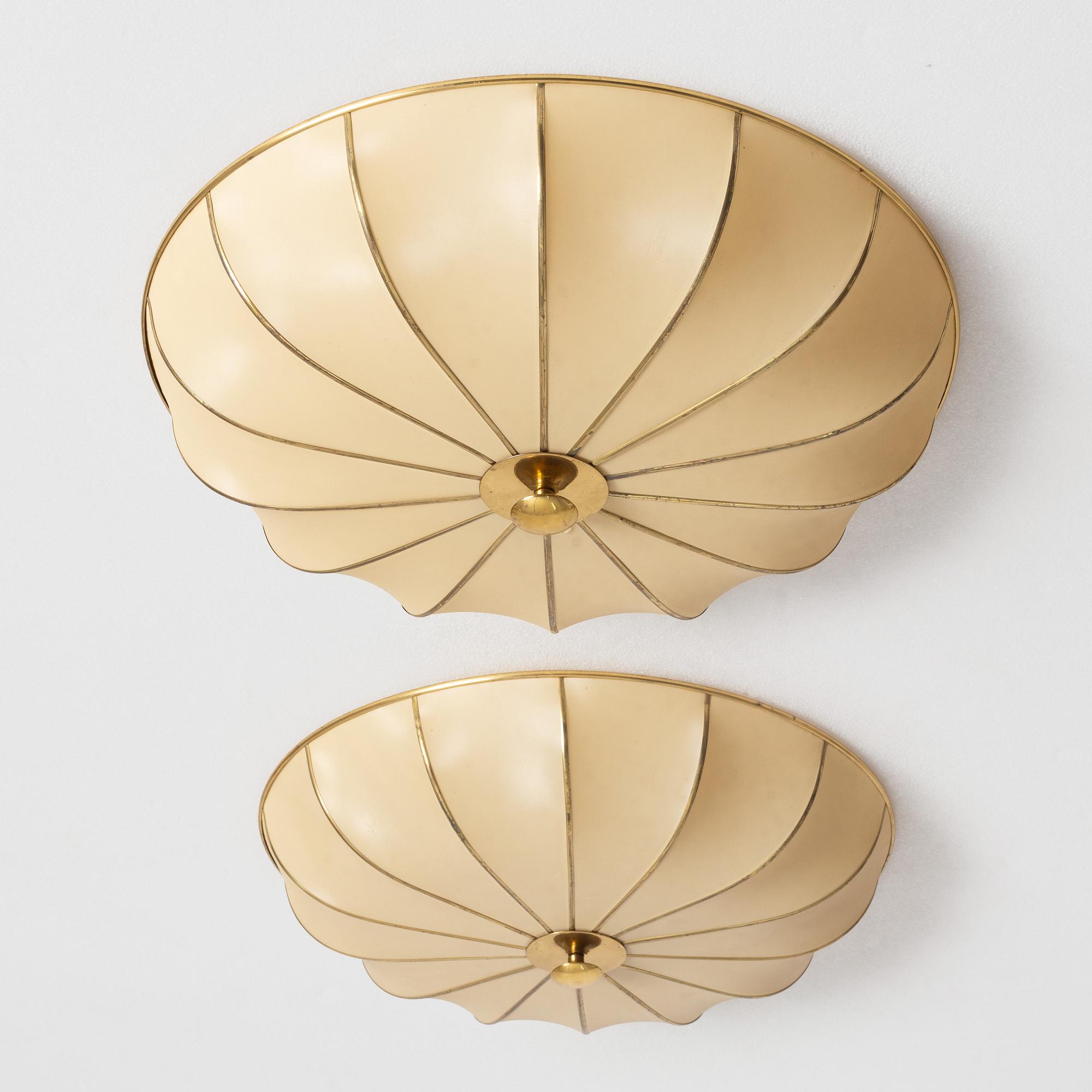 Ceiling lights, a pair, second half of the 20th century.