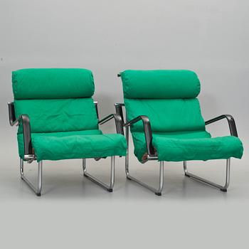FÅTÖLJER, ett par, "Remmi", Yrjö Kukkapuro, formgiven 1970-72.