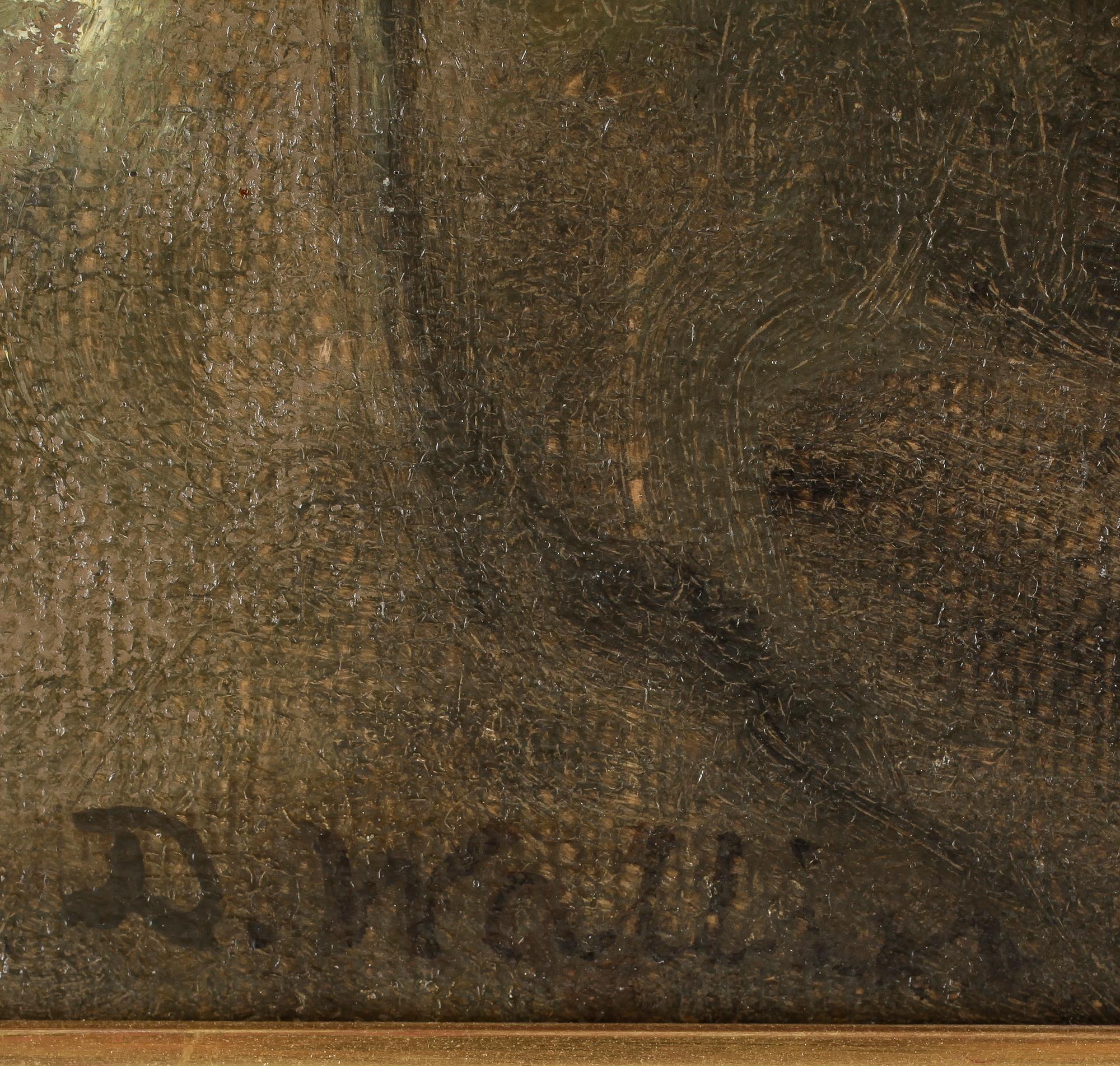 DAVID WALLIN, olja på pannå, signerad.