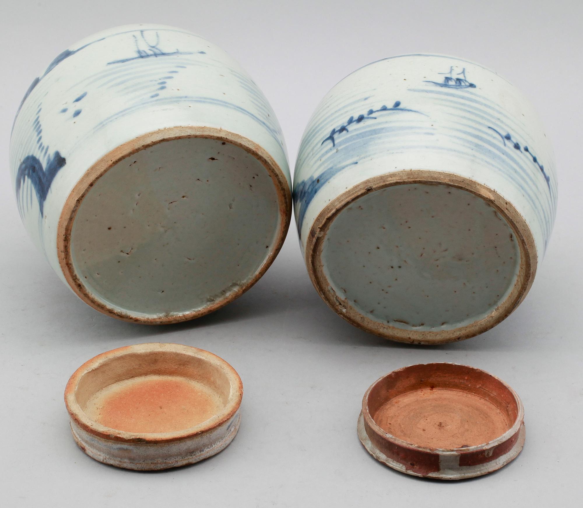 BOJANER, 2 st, porslin, Kina, 1800-tal.
