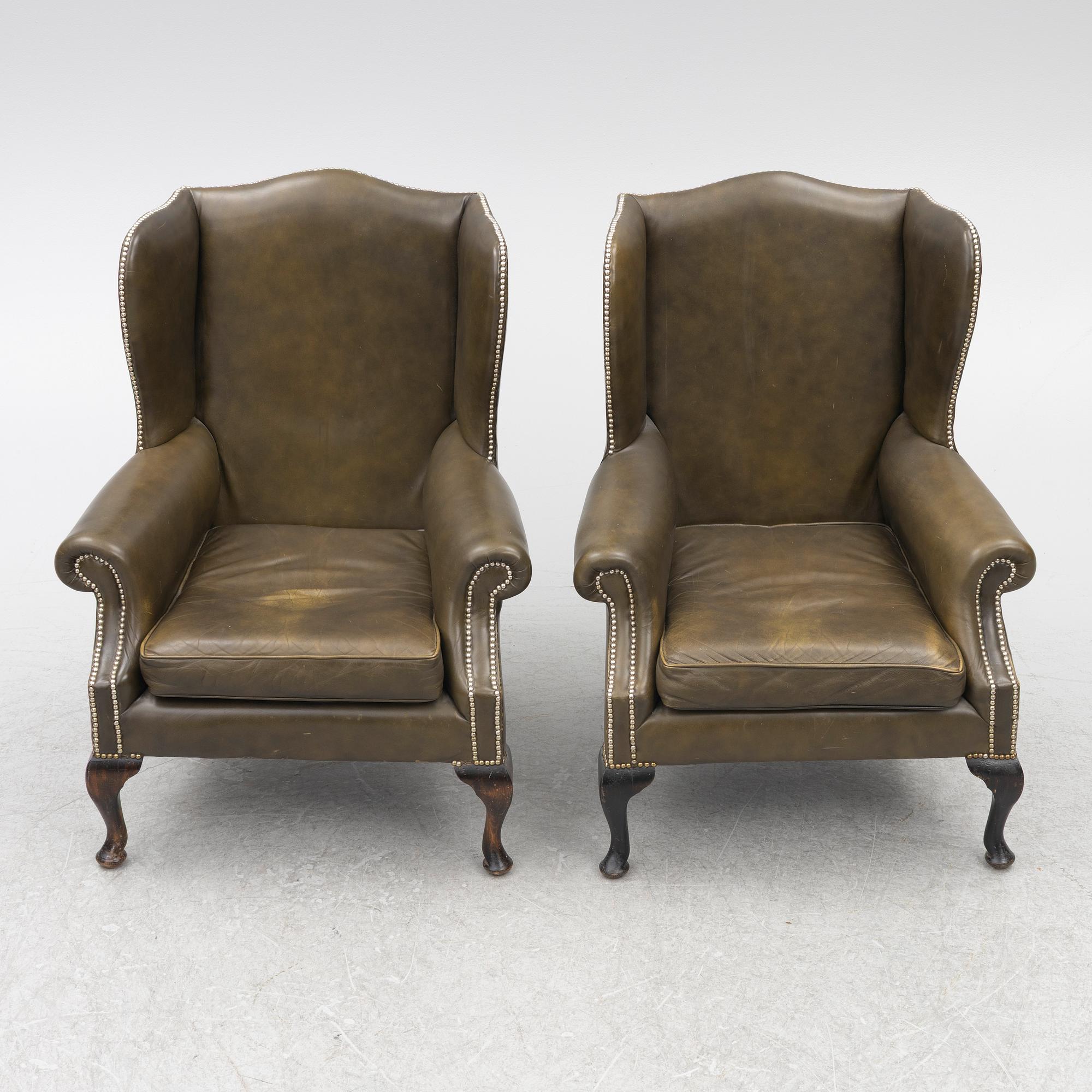 A pair of armchairs, late 20th century.