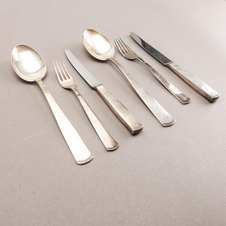 A Swedish 20th century set of 36 pcs of silver cutlery mark of J Ängman/GAB Stockholm 1960s tota weight 1202 gr.