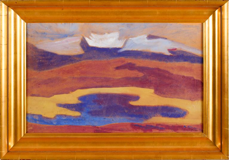 HELMER OSSLUND, gouache på brunt omslagspapper, signerad.