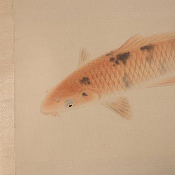 Rullmålning, färg och tusch på papper. Japan, 1900-tal. Möjligen Otani Ensen, född 1917.