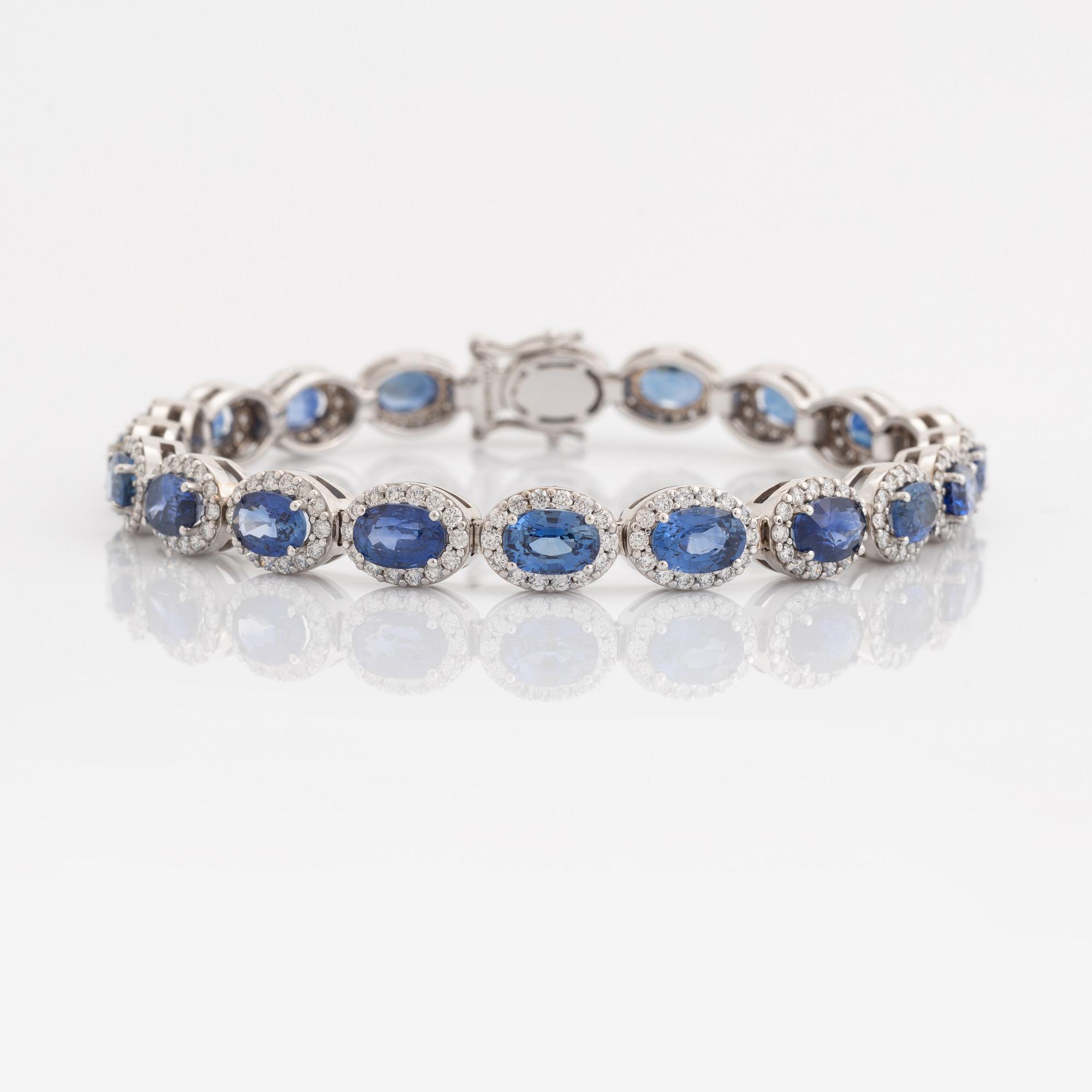 Sapphire and brilliant cut diamond bracelet.