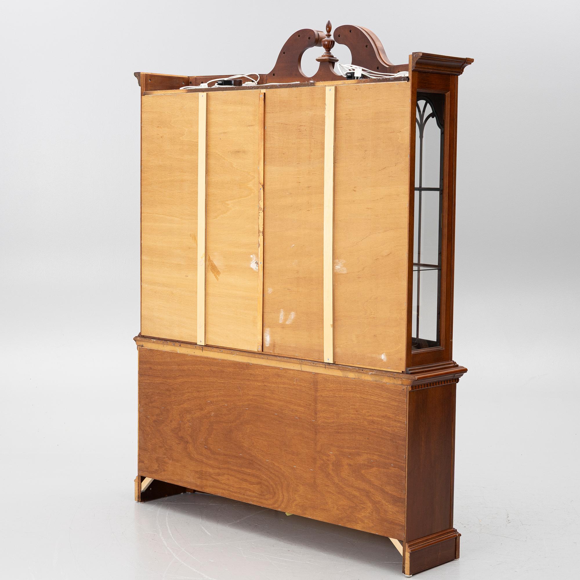 A Rococo style display cabinet, late 20th Century.