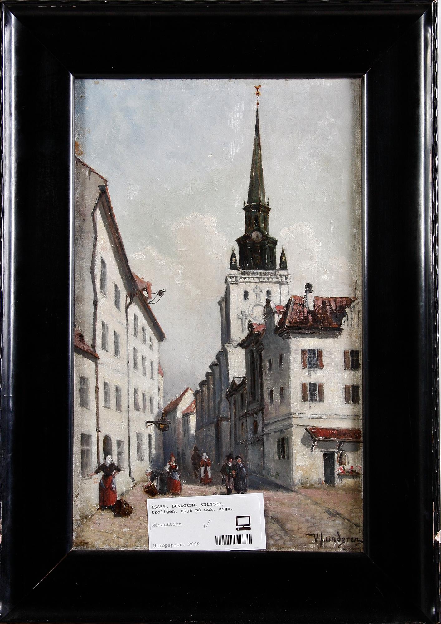 LUNDGREN, VILGODT, troligen, olja på duk, sign.