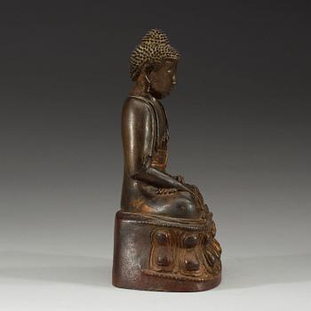 A gilt bronze figure of Buddha Sakyamuni, Ming dynasty (1368-1644).