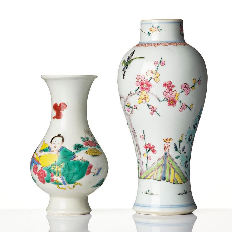 Two famille rose vases, Qing dynasty, Yongzheng (1723-35).