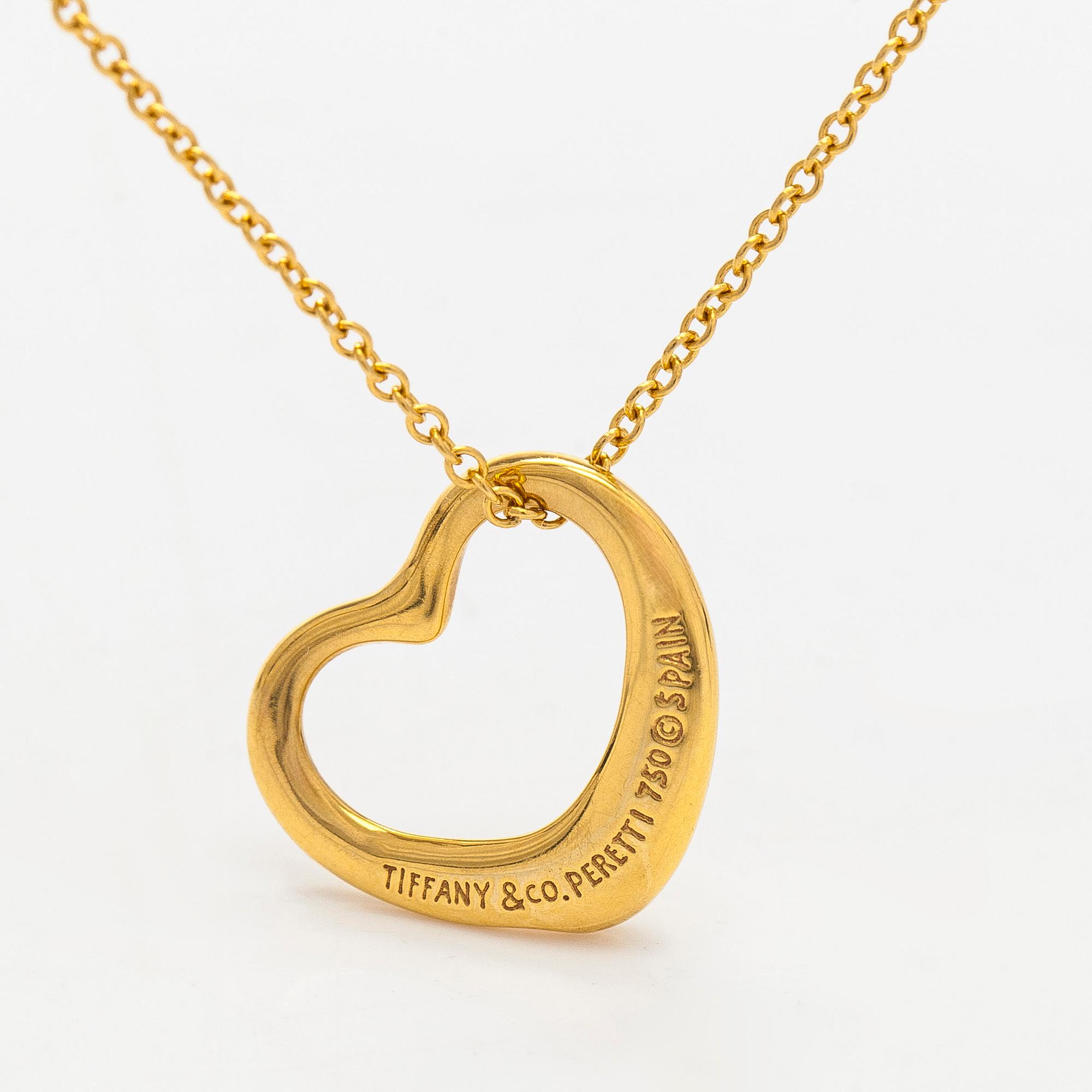Tiffany & Co, Elsa Peretti, an 18K gold 'Open Heart' necklace.