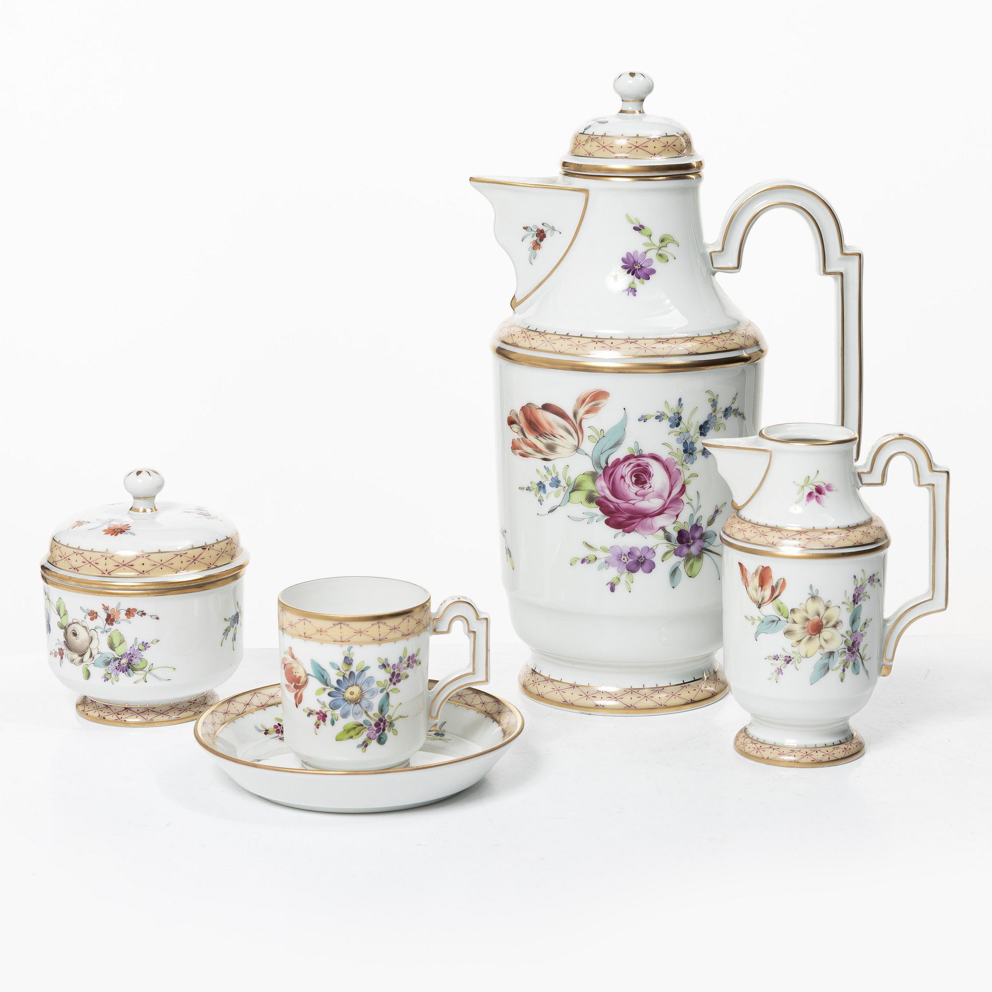 A 13-piece coffee service, Höchst, Germany, 1947-64.
