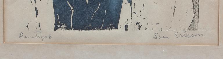 ERIXON, SVEN X:ET, träsnitt, sign.