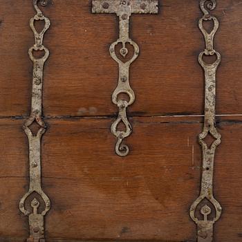 A travel chest, probably Västerbotten, 18th Century.