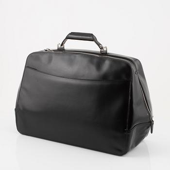 Bally, a black leather bag.