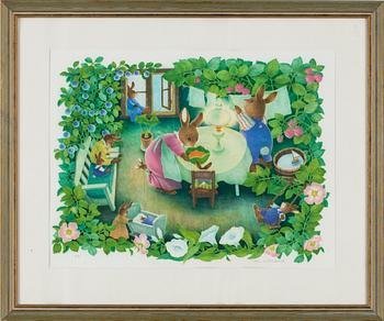 ILON WIKLAND, färglitografi, signerad, EA.