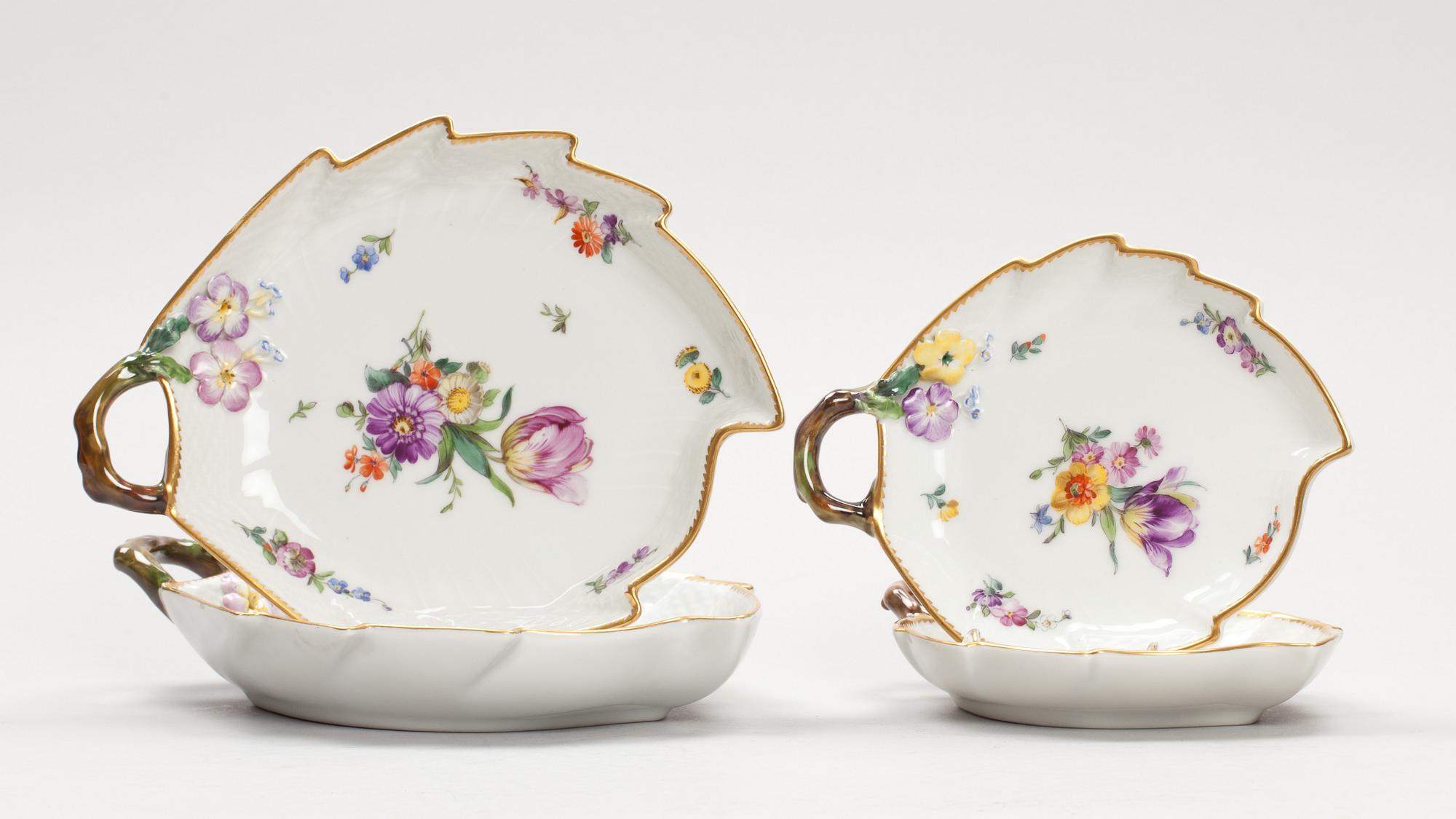 FAT, 2+2 st, porslin, "Sachsisk blomst", Royal Copenhagen.