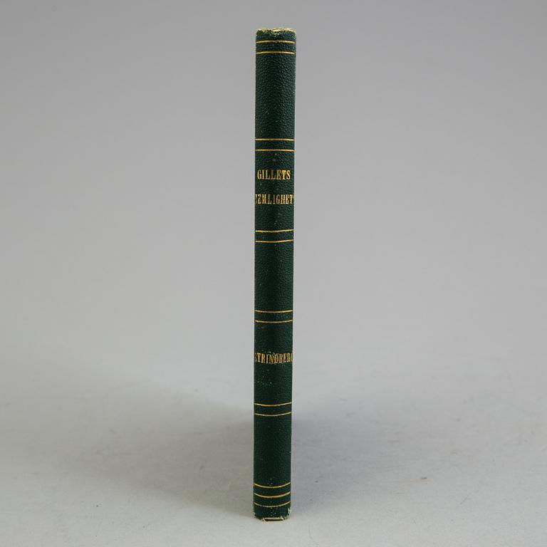 AUGUST STRINDBERG, böcker/dedikationsexemplar, 2 st, 1800-talets slut.