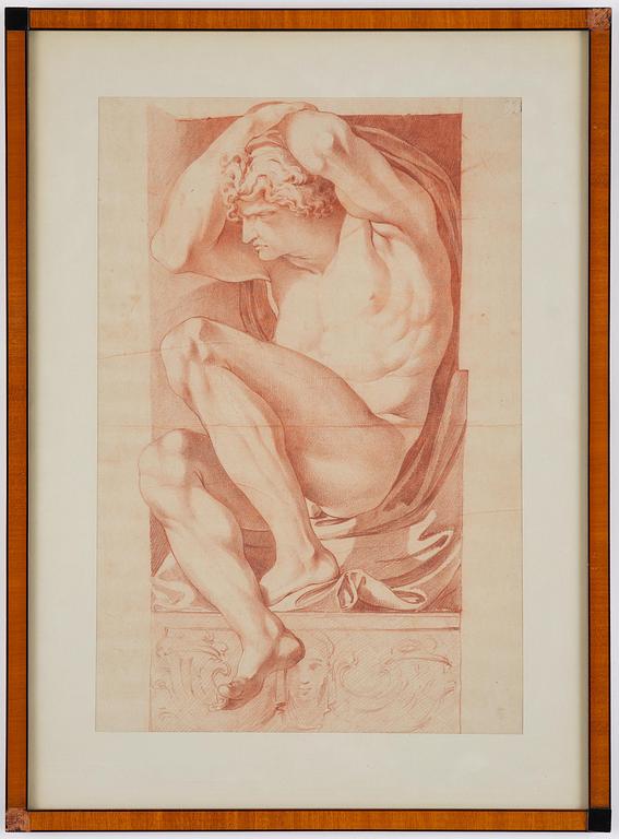 Johan Tobias Sergel, Sitting youth after Carracci.