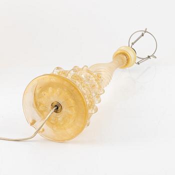 Table lamp, glass, possibly Barovier & Toso, Murano, Italy.