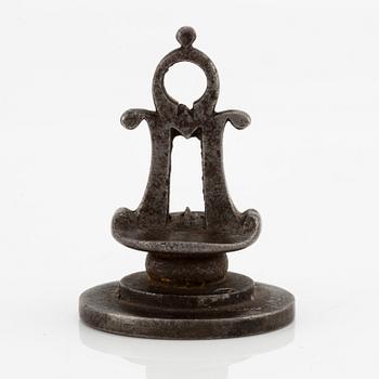 An engraved steel seal stamp for the noble family Stiernheim, early 18th century.