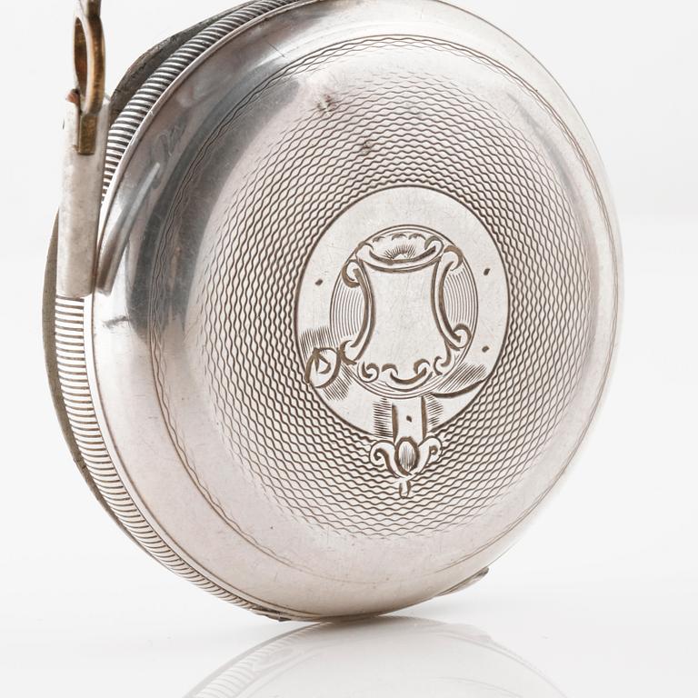 FICKUR, silver samt coin silver, Stewart Dawson & Co, Liverpool och Elgin Natl Watch Co, USA, 1800-talets andra hälft.