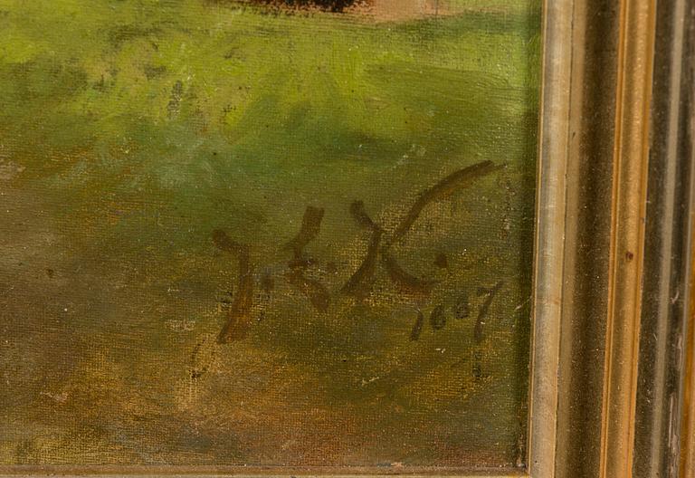 JOHAN ELIS KORTMAN, oil on canvas, laid on board, signed and dated 1887.