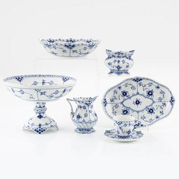 A 12-piece porcelain mocca service, 'Musselmalet', Royal Copenhagen, Denmark.