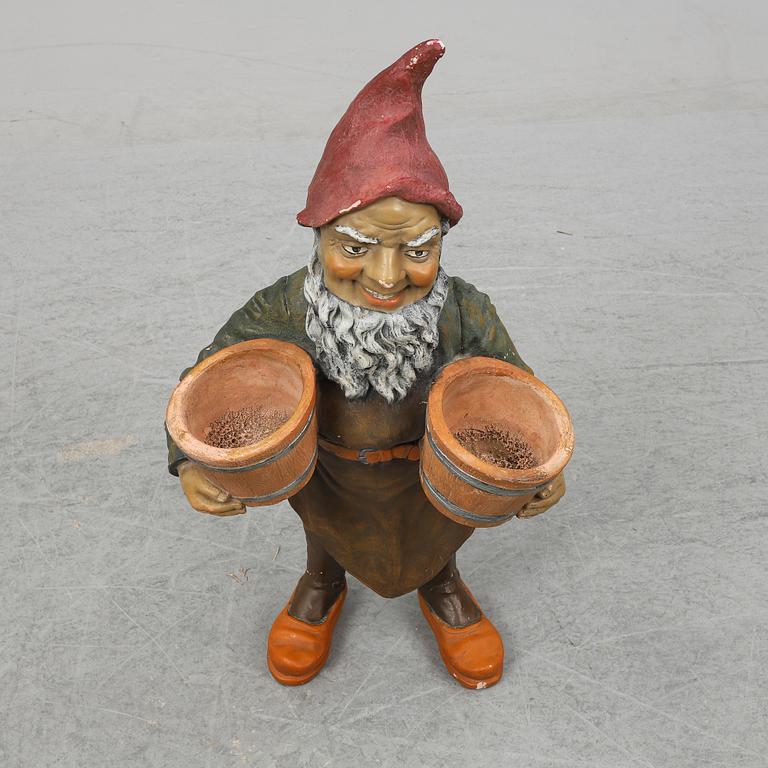 A terracotta gnome, probably Germany.
