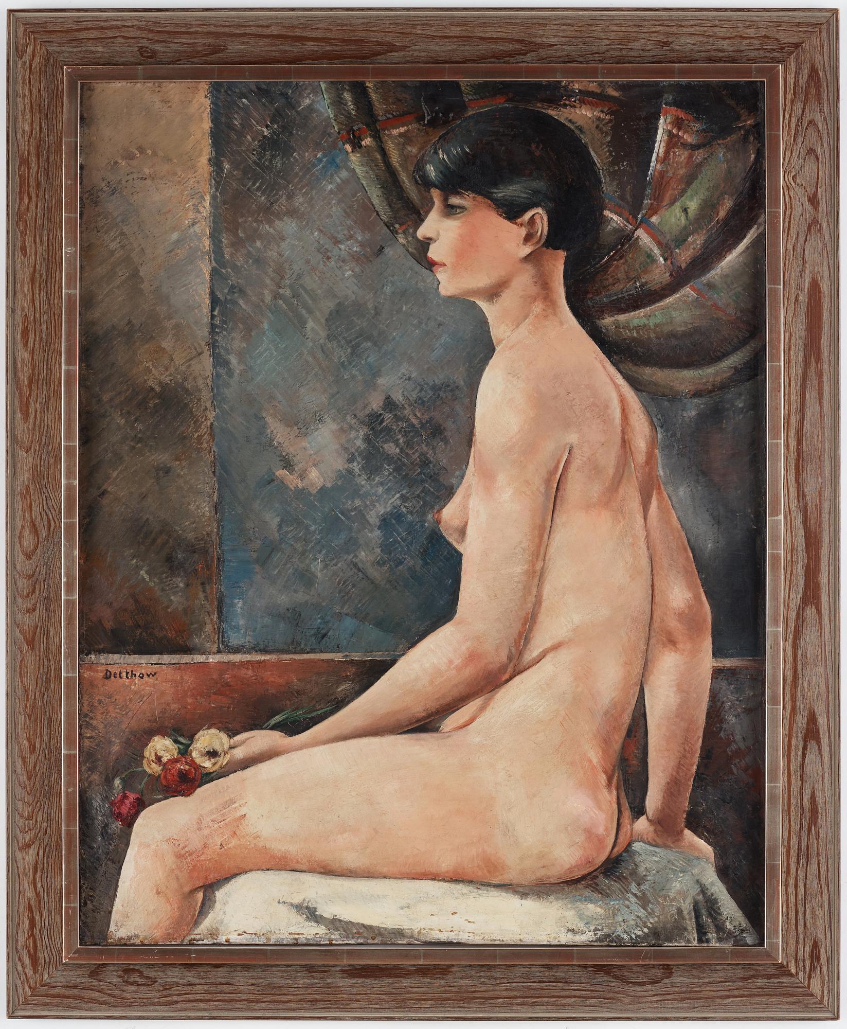 Eric Detthow, Seated model with flowers.