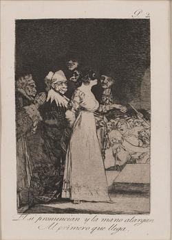 1011. Francisco Goya Y Lucientes, "El si pronuncian y la mano alargan al primero que llega", ur; "Caprichos de Goya".