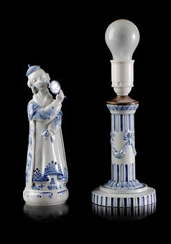 LAMPA och FIGURIN, porslin. Royal Copenhagen, Danmark, 1920-tal.
