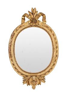 A pair of Gustavian 1780's one-light girandole mirrors by C. G. Fyrwald.