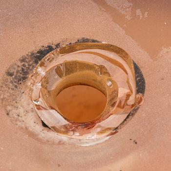 A MURANO GLASS LAMP BASE.