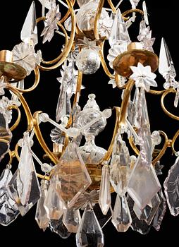 A Swedish Rococo 18th century six-light chandelier.