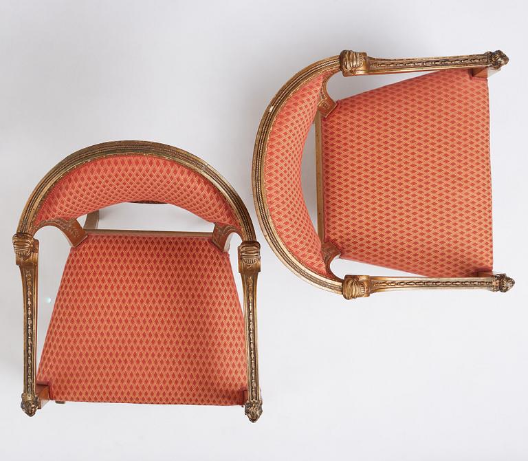 A pair of Swedish chairs in N C Salton's manner,  19th century.