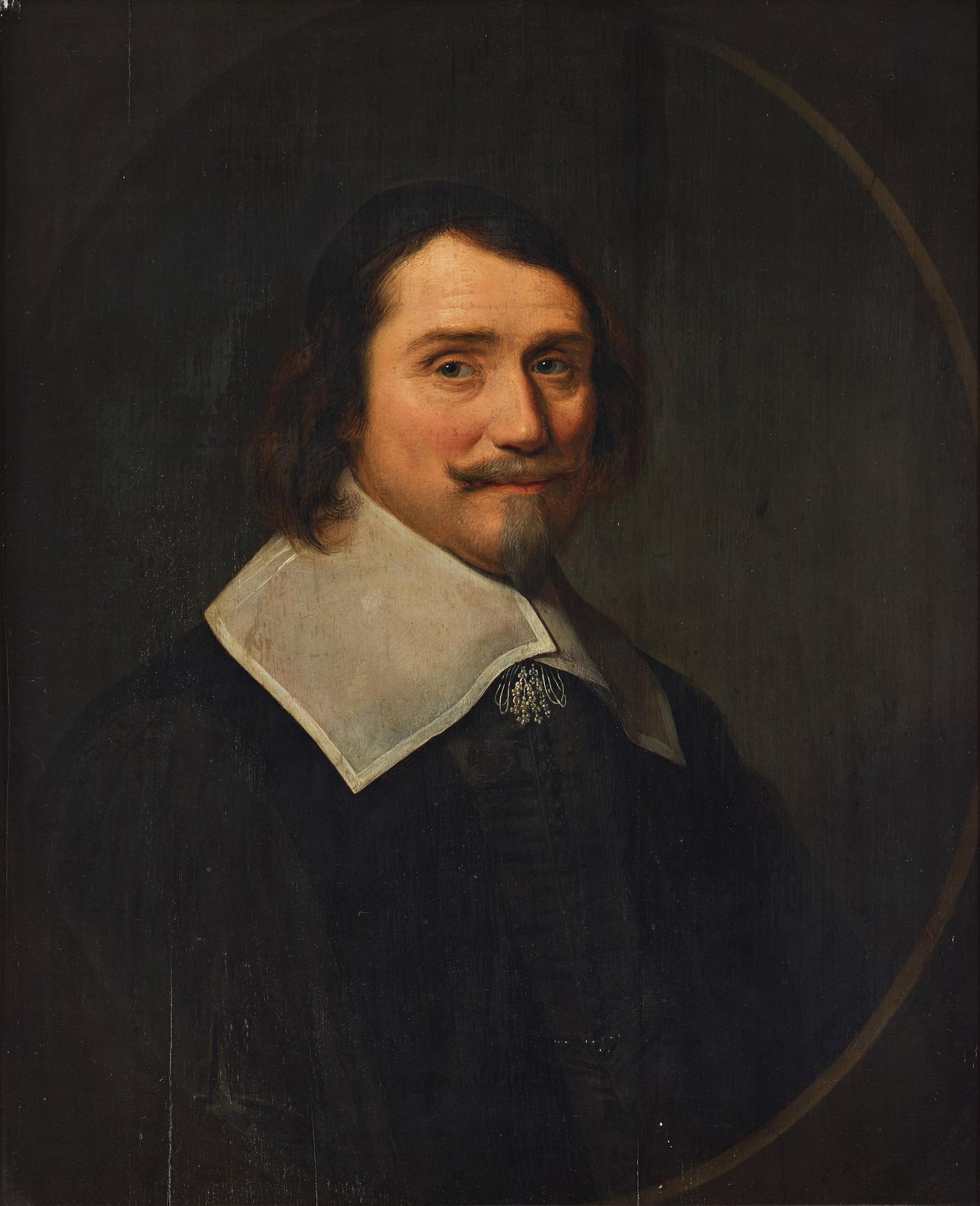 Michiel Jansz. van Mierevelt Hans krets, Mansporträtt med spetskrage, bröstbild.