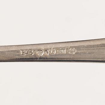 Guldsmedsaktiebolaget (GAB), A 24 piece 'Chippendale' silver cultery service, Stockholm 1950's.