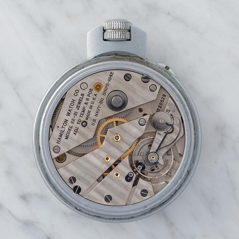 HAMILTON, Lancaster, PA., U.S.A. Chronometer, däcksur, 70 mm,